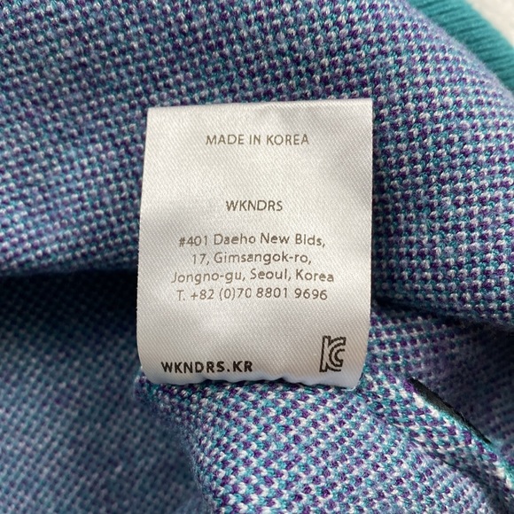 WKNDRS Wavy Chest Logo Long Sleeve Crewneck Sweater (Turquoise/Purple/White) - Picture 15 of 15